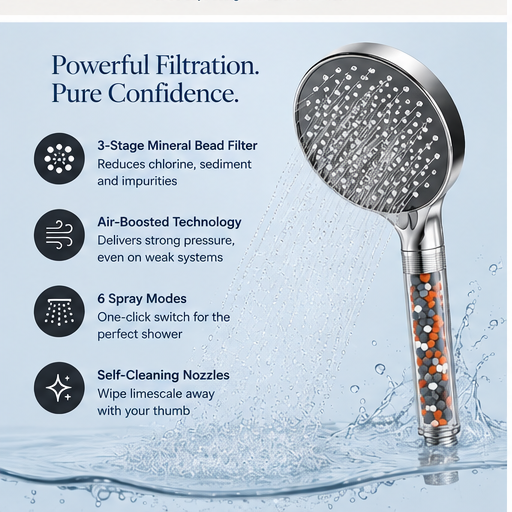 PureFlow™ Filtering High Pressure Shower Head
