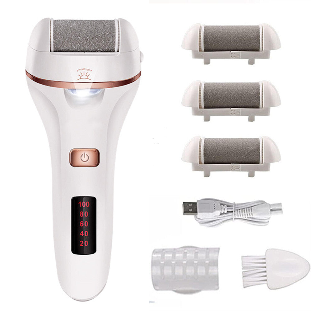 Electric Foot File Rechargeable Callus Hard Skin Remover Feet Pedicure 2 Speeds