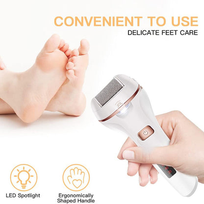 Electric Foot File Rechargeable Callus Hard Skin Remover Feet Pedicure 2 Speeds